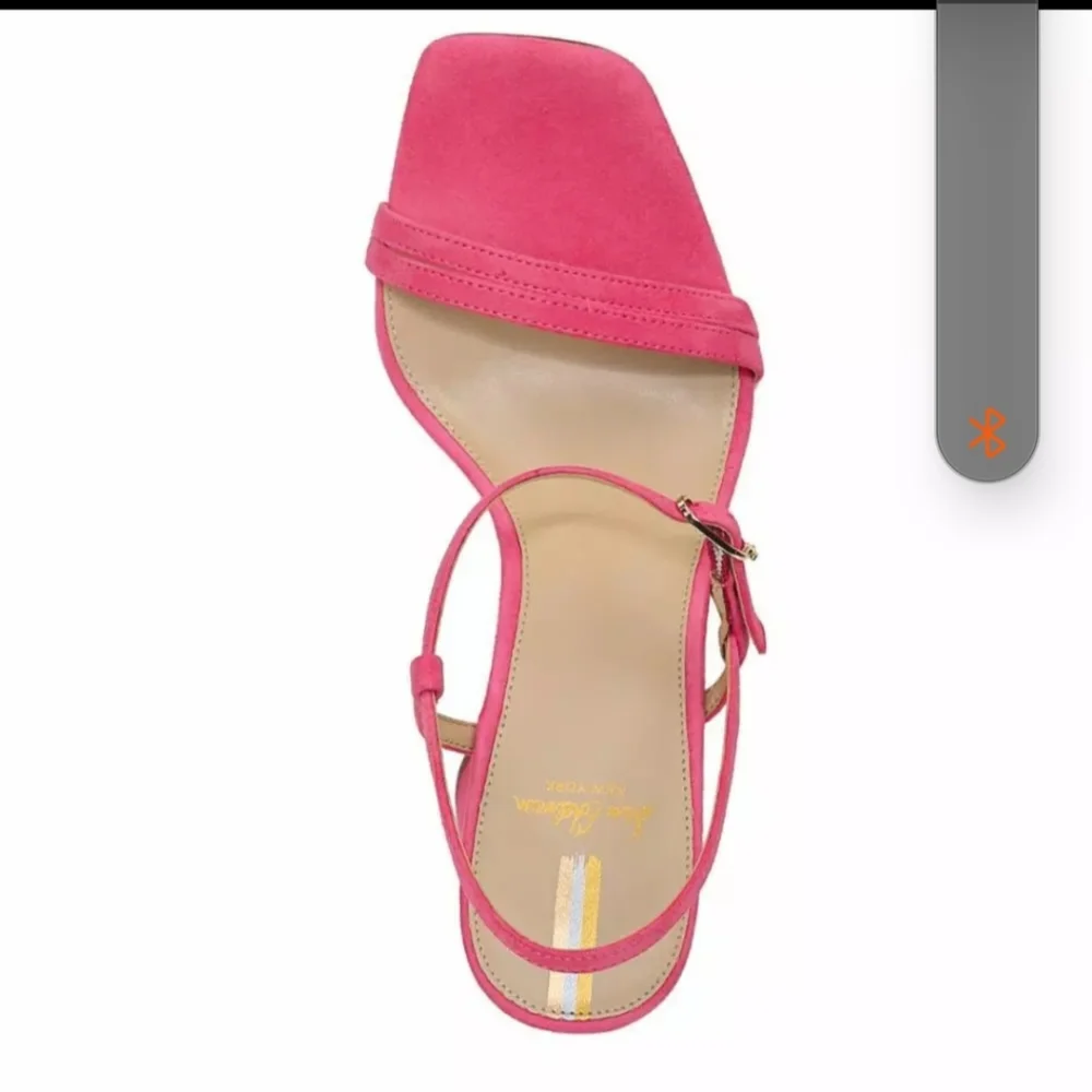 Sam Edelman Kit Slingback Dahlia Pink Suede Block Heel Sandal - Picture 4 of 6